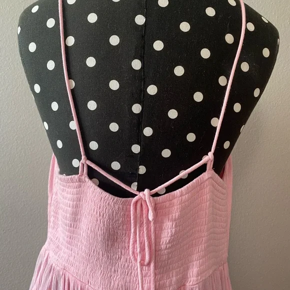 Free People Pink Ruffled Romper Medium - Picture 6 of 7